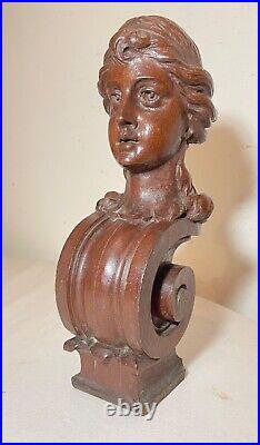 Antique 19th century hand carved wood architectural salvage Victoiran sculpture