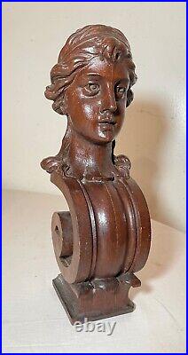 Antique 19th century hand carved wood architectural salvage Victoiran sculpture