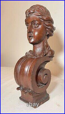 Antique 19th century hand carved wood architectural salvage Victoiran sculpture