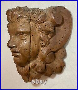 Antique 19th century hand carved wood architectural salvage Victoiran sculpture