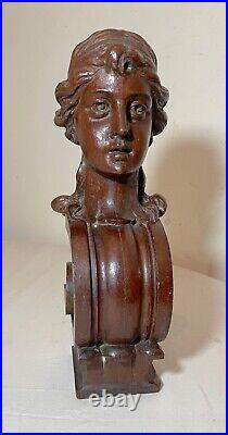 Antique 19th century hand carved wood architectural salvage Victoiran sculpture