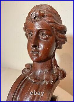 Antique 19th century hand carved wood architectural salvage Victoiran sculpture