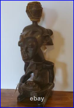 Antique African Bambara Tribe Fertility Statue Mali hand carved Authentic 21 in