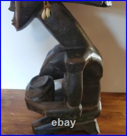 Antique African Bambara Tribe Fertility Statue Mali hand carved Authentic 21 in