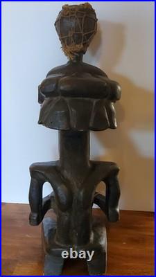 Antique African Bambara Tribe Fertility Statue Mali hand carved Authentic 21 in