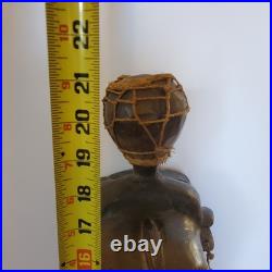 Antique African Bambara Tribe Fertility Statue Mali hand carved Authentic 21 in