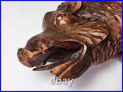 Antique Anton Fischer Oberammergau Blackforest Germany Wood Wild Boar Sculpture