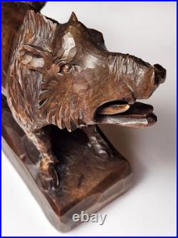 Antique Anton Fischer Oberammergau Blackforest Germany Wood Wild Boar Sculpture