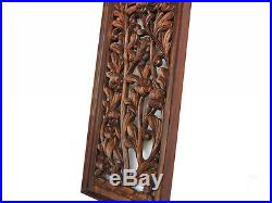 Antique Bali Tree Pattern Carved Wood Home Wall Panel Decor Art Statue FS gtahy