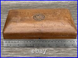 Antique Box Lloyds Bank 1677 Horse Carving Superb Wood Made With Key & Lock