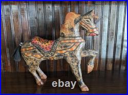 Antique Carved Horse, North African War Horse