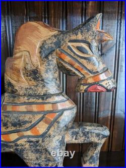 Antique Carved Horse, North African War Horse