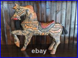 Antique Carved Horse, North African War Horse