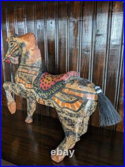 Antique Carved Horse, North African War Horse