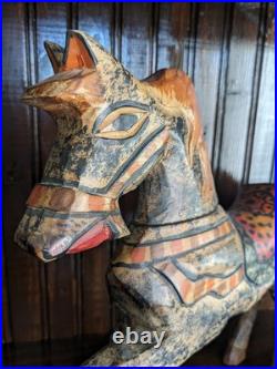 Antique Carved Horse, North African War Horse