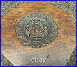 Antique Carved Table Hindu Narasimha Cobra Burmese Anglo Indian style