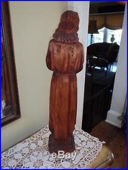 Antique Carved Wood Religious Angel Statue Or Sculpture