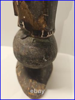 Antique Carved Wood St Anthony Santo Figure Globe Base Spanish Colonial Friar