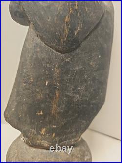 Antique Carved Wood St Anthony Santo Figure Globe Base Spanish Colonial Friar