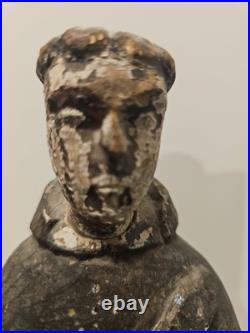 Antique Carved Wood St Anthony Santo Figure Globe Base Spanish Colonial Friar