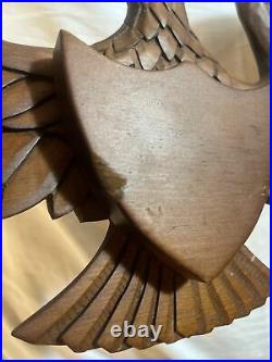 Antique Carved Wooden Patriotic Eagle Signed Joe Wye folk art bellamy style