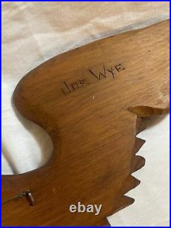 Antique Carved Wooden Patriotic Eagle Signed Joe Wye folk art bellamy style