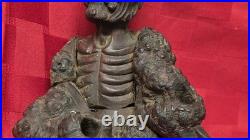 Antique Chinese Root Wood Carving Old Man Scholar Figure