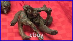 Antique Chinese Root Wood Carving Old Man Scholar Figure