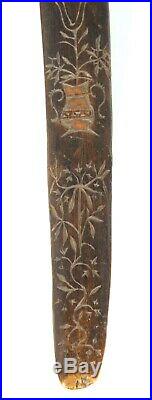 Antique Dated 1750 Treen Stay / Corset Busk Sailor Carved Folk Art Love Token