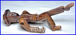 Antique Folk Art Carved Walnut Wood Jointed Jig Doll Figurine OOAK