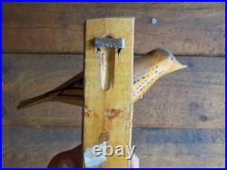 Antique Folk Art Single Piece of Hard Wood Carved From PA Painted Songbird
