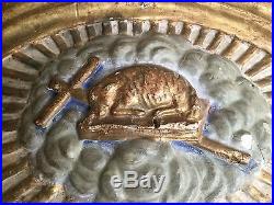 Antique French Architectural Wood Carving Hand Carved The Paschal Lamb Church