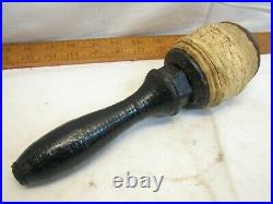 Antique Goddard Cast Iron Leather Rawhide Maul Wood Carving Mallet Tool Hammer