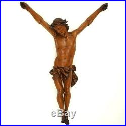 Antique Hand Carved Wood Corpus Christi Jesus Christ Sculpture Figure