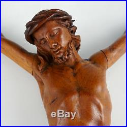 Antique Hand Carved Wood Corpus Christi Jesus Christ Sculpture Figure