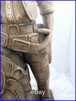 Antique Hand Carved Wood Cowboy 30x 12