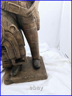 Antique Hand Carved Wood Cowboy 30x 12