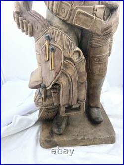 Antique Hand Carved Wood Cowboy 30x 12