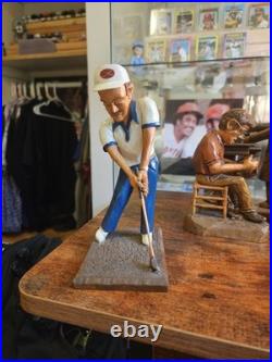 Antique Hand Carved Wood The Golfer Folk Art Sculpture Figure Signed 7 1979