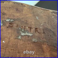 Antique Hand Carved Wood Woman & Child Folk Art Sculpture Statue Figure 10 Tall