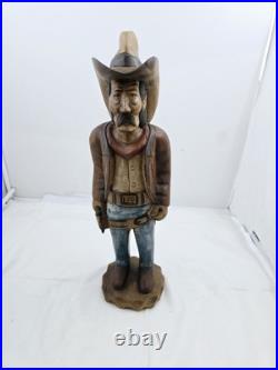 Antique Hand Carved Wooden Cowboy 20