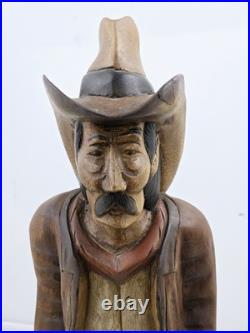 Antique Hand Carved Wooden Cowboy 20