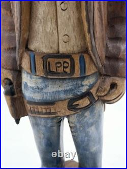 Antique Hand Carved Wooden Cowboy 20