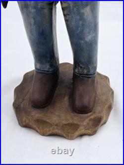 Antique Hand Carved Wooden Cowboy 20