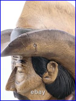 Antique Hand Carved Wooden Cowboy 20