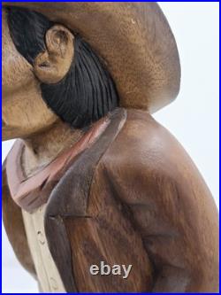 Antique Hand Carved Wooden Cowboy 20