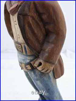 Antique Hand Carved Wooden Cowboy 20