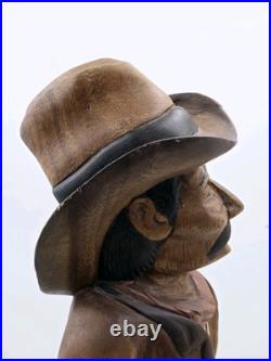 Antique Hand Carved Wooden Cowboy 20