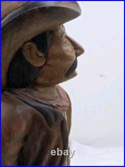 Antique Hand Carved Wooden Cowboy 20