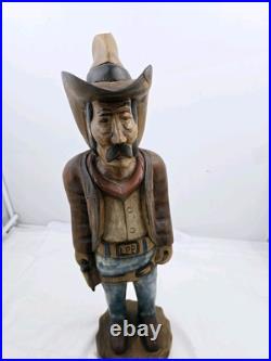 Antique Hand Carved Wooden Cowboy 20